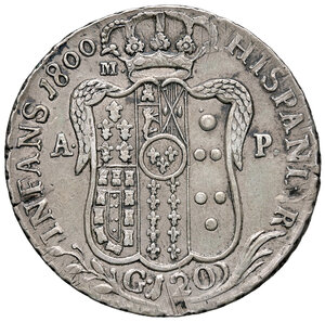 reverse: Napoli. Ferdinando IV di Borbone (1759-1816). II periodo: 1799-1805. Da 120 grana 1800 AG. Pagani 7. P.R. 2. MIR 417/1. Magliocca 378. Molto rara. BB 