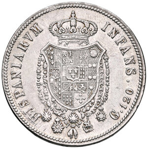 reverse: Napoli. Ferdinando I di Borbone (1816-1825). Da 120 grana 1818 AG. Pagani 83c. P.R. 6. MIR 461. Magliocca 444. q.SPL 