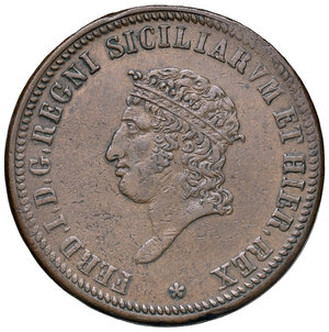 obverse: Napoli. Ferdinando I di Borbone (1816-1825). Da 10 tornesi 1819 CU. Pagani 91c. P.R. 13. MIR 466. Magliocca 450.  Buon BB 