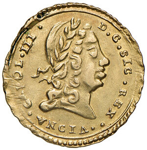 obverse: Palermo. Carlo III d’Austria re di Sicilia (1720-1734), VI come imperatore del S.R.I. dal 1711. Oncia 1733 AV gr. 4,42. Spahr 51. MIR 514/1. q.SPL 