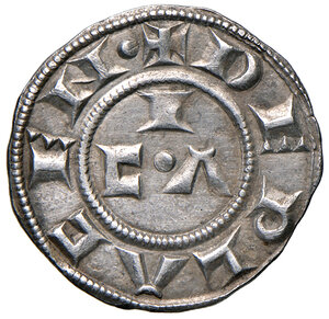 reverse: Piacenza. Comune. Emissioni a nome di Corrado II (1140-1313). Grosso AG gr. 1,84. CNI 8. MIR 1106 var. q.SPL 