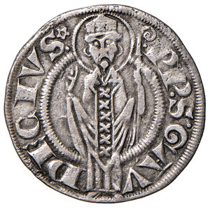 reverse: Rimini. Comune (1265-1385). Grosso agontano AG gr. 2,30. CNI 10. MIR 1353 var. Bellesia 3. BB