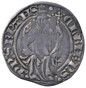 obverse: Avignone. Clemente VII (1378-1394). Grosso AG gr. 2,65. Muntoni 6. Berman 232. MIR 241/3.  Molto raro. Patina di medagliere, BB 