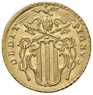 reverse: Roma. Benedetto XIV (1740-1758). Zecchino 1740 anno I AV gr. 3,40. Muntoni 2 var. I. Berman 2727. MIR 2588/2. Raro. SPL 