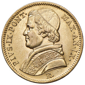 obverse: Roma. Pio IX (1846-1878). Da 5 scudi 1854 anno IX AV. Pagani 352. MIR 3134/2. SPL 