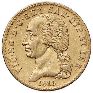 obverse: Savoia. Vittorio Emanuele I (1802-1821). Da 20 lire 1819 (Torino) AV. Pagani 7. MIR 1028d. Rara. Migliore di BB 