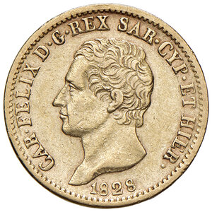 obverse: Savoia. Carlo Felice (1821-1831). Da 20 lire 1828 (Torino) AV. Pagani 56. MIR 1034l. BB 