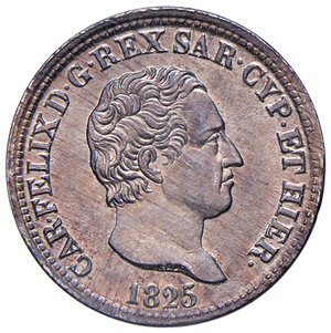 obverse: Savoia. Carlo Felice (1821-1831). Da 50 centesimi 1825 (Torino) AG. Pagani 111. MIR 1038d. Conservazione eccezionale per il tipo di moneta, q.FDC 