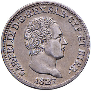 obverse: Savoia. Carlo Felice (1821-1831). Da 50 centesimi 1827 (Genova) AG. Pagani 114. MIR 1038g. BB 