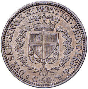 reverse: Savoia. Carlo Felice (1821-1831). Da 50 centesimi 1829 (Torino) AG. Pagani 119. MIR 1038m. Rara. BB 