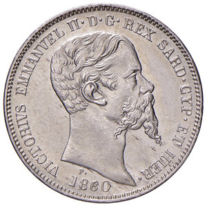 obverse: Savoia. Vittorio Emanuele II re di Sardegna (1849-1861). Lira 1860 (Milano) AG. Pagani 416. MIR 1059p. Più di SPL 