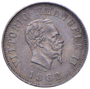 obverse: Savoia. Vittorio Emanuele II re d’Italia (1861-1878). Da 50 centesimi 1862 (Napoli) AG. Pagani 523. MIR 1087c. Rara. Migliore di SPL 