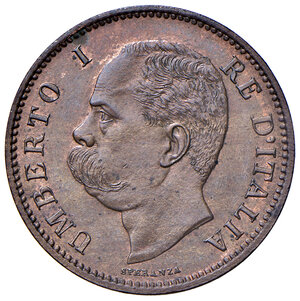 obverse: Savoia. Umberto I re d’Italia (1878-1900). Da 5 centesimi 1895 CU. Pagani 617. MIR 1107a. Rara. q.FDC 