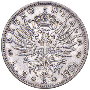 reverse: Savoia. Vittorio Emanuele III re d’Italia (1900-1946). Da 2 lire 1901 AG. Pagani 725. MIR 1139a. Molto rara. Buon BB 