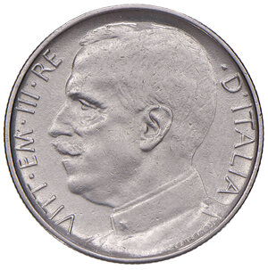 obverse: Savoia. Vittorio Emanuele III re d’Italia (1900-1946). Da 50 centesimi 1924 rigato NI. Pagani 805. MIR 1150h. Rara. Più di SPL
