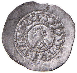reverse: Venezia. Enrico IV o V di Franconia (1056-1125). Denaro MI gr. 0,60. Paolucci 1. MEC 12, 67 (Enrico V e succ., fino al 1180). Buon BB 