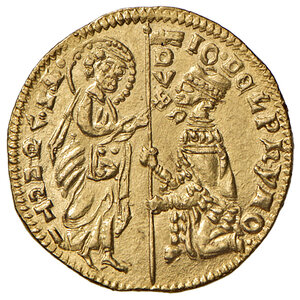 obverse: Venezia. Giovanni Dolfin (1356-1361). Ducato AV gr. 3,55. Paolucci 1. Coniato su tondello di bel modulo largo, q.FDC 