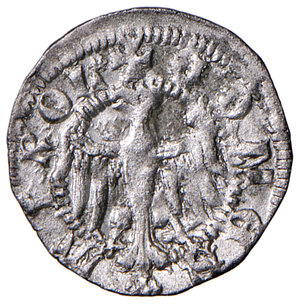 reverse: Merano. Leopoldo III (1373-1386). Quattrino MI gr. 0,55. CNTM M464. Raro. q.SPL 
