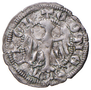 reverse: Merano. Leopoldo IV (1396-1406). Quattrino MI gr. 0,62. CNTM –.  Apparentemente inedito. Tondello insolitamente largo, q.SPL 