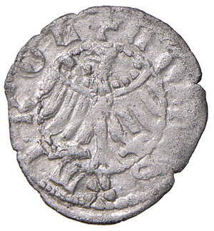 reverse: Merano. Federico IV (1406-1439). Quattrino MI gr. 0,52. CNTM M552b. Variante rarissima. q.SPL 
