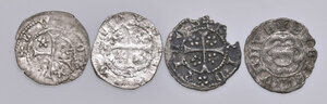 obverse: Merano. Lotto di quattro monete. Leopoldo IV (1396-1406). Quattrino MI (2). Federico IV (1406-1439). Quattrino MI. Sigismondo IV (1446-1496). Quattrino (Hall) MI. Da BB a migliore di BB  