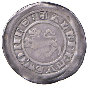obverse: Gorizia. Alberto II conte (1258-1304). Denaro 1271-1304 AG gr. 0,95. Rizzolli L31. MIR 106. Molto raro. Buon BB 