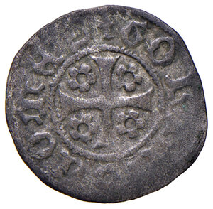 reverse: Gorizia. Leonardo conte (1462-1500). Quattrino dal 1480 MI gr. 0,53. Rizzolli L151. MIR 135 var. Buon BB 