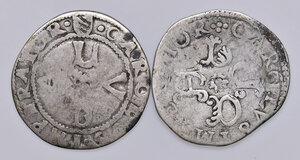 obverse: Lucca. Repubblica. Lotto di due monete. Grossone da 10 bolognini AG (sec. XVI). Grosso AG (sec. XVII).  B-MB 