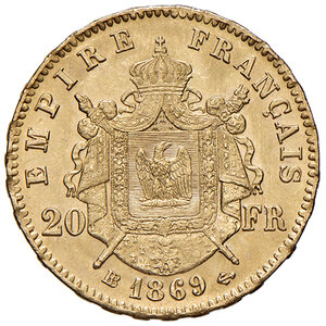 reverse: Francia. Napoleone III (1852-1870). Da 20 franchi 1869 BB (Strasburgo). Gadoury 1062. Friedberg 585. q.FDC 
