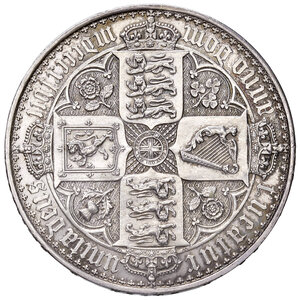 reverse: Regno Unito. Vittoria (1837-1901). Corona gotica 1847 (Londra) AG. Seaby 3883. Rara. Tracce di pulitura, altrimenti SPL 