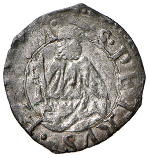 reverse: Fano. Gregorio XIII (1572-1585). Quattrino MI gr. 0,66. Muntoni 409. Berman 1275. Ciavaglia 35. MIR 1275/8. Raro. q.SPL 