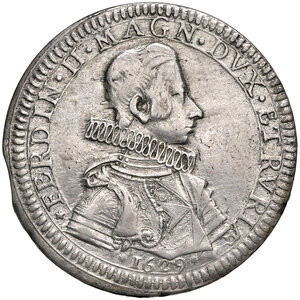 obverse: Firenze. Ferdinando II de’ Medici (1621-1670). Piastra 1629 AG gr. 32,08. Galeotti XI, 1/4. MIR 291/1. Buon BB 