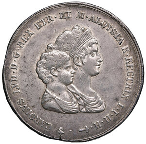 obverse: Firenze. Carlo Ludovico di Borbone reggenza della madre Maria Luigia (1803-1807). Dena 1807 AG. Galeotti III, 1/2. Pagani 27. MIR 423. q.SPL 