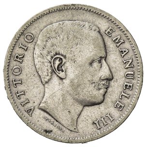 obverse: Italia. Regno d Italia . Vittorio Emanuele III (1900 – 1946). AR 1 Lira 1906. MB