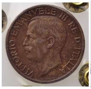 obverse: Italia. Regno D’Italia. Vittorio Emanuele III. 10 Cent. 1919. Montenegro 328. RR FDC. 220