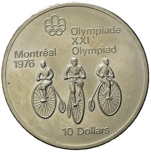 reverse: Canada 1974.  AR 10 Dollars 1976 Olympics, Montreal (44,7mm, 49gr) SPL