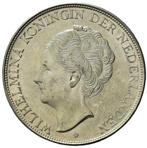 obverse: Olanda. Wilhelmina I. 1890 – 1948, AR 2 1/2 Gulden 1944. qSPL