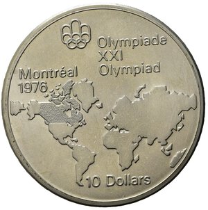 reverse: Canada 1973.  AR 10 Dollars 1976 Olympics, Montreal (44,7mm, 49,09gr) SPL