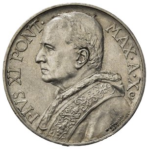 obverse: Stato Pontificio.Città del Vaticano. Pio XI (1929-1938). AR 10 lire 1931. SPL
