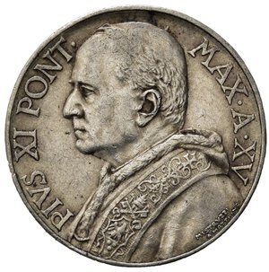 obverse: Stato Pontificio. Città del Vaticano. Pio XI (1929-1938). AR 10 lire 1936. SPL