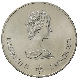 obverse: Canada 1974.  AR 5 Dollars 1976 Olympics, Montreal (37,8mm, 24,17gr)  SPL