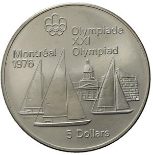 reverse: Canada 1973.  AR 5 Dollars 1976 Olympics, Montreal (37,9mm, 24,37gr) SPL