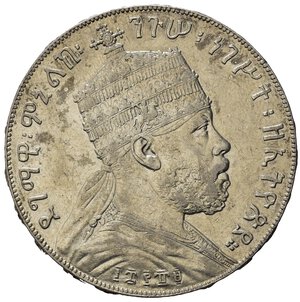 obverse: Etiopia. Menelik II (1889-1913) AR 1  Birr 1895. qSPL