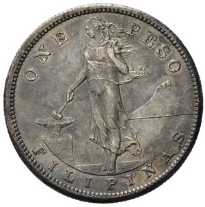 obverse: Filippine. AR 1 peso 1908 S. BB+