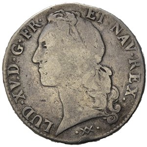 obverse: Francia. Luigi XV (1715 – 1774). Ecu au bandeau 1749/8 K (Bordeaux) Dy. 1680, G.R. 322. MB