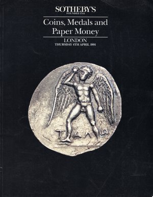 obverse: SOTHEBY’S. -  London, 4 – April, 1991. Ancient coins, islamic, medals and paper money. Pp. 48, nn. 571, tavv. 21. Ril. editoriale, buono stato, lista prezzi Agg. 