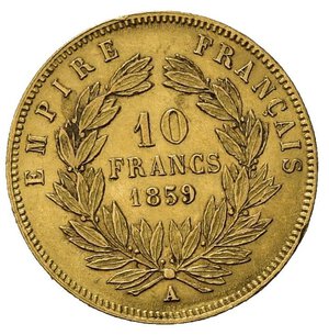 reverse: Francia. Napoleone III ( 1852-1870). AU 10 Franchi 1859 A. Kr. 783.3. qSPL