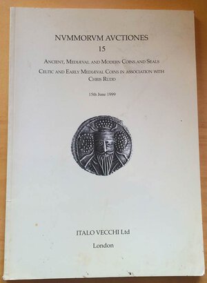 obverse: Vecchi I Nummorum Auctiones No.15. Ancient, Mediaeval and Modern Coins and Seals, Celtic and Early Mediaeval Coins in association with Chris Rudd. 15 June 1999. Brossura ed. pp.64, lotti 2095, tavv. 95, tavv. Ingrandimenti V, In b/n. Buono stato.