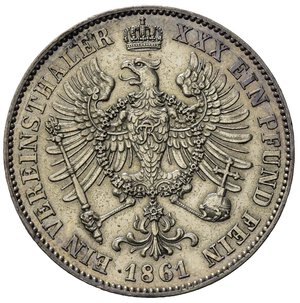 reverse: Germania. Prussia. Wilhelm I (1861-1888) AR Thaler 1861 A. SPL