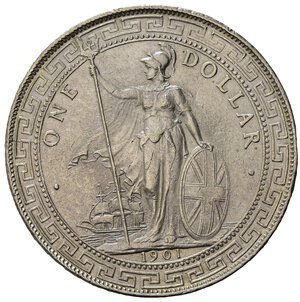 obverse: Gran Bretagna. AR Dollaro commerciale, Bombay 1901. colpetti sui cigli, qSPL 